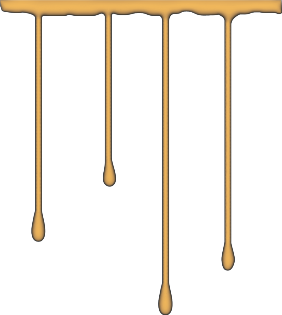 Disegno delle quattro colature in peltro di diverse lunghezze, progettate da Barbara Passon per la bottiglia di Olio AMARE.